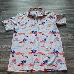 Men's Tropical Flamingo Print Shirt
